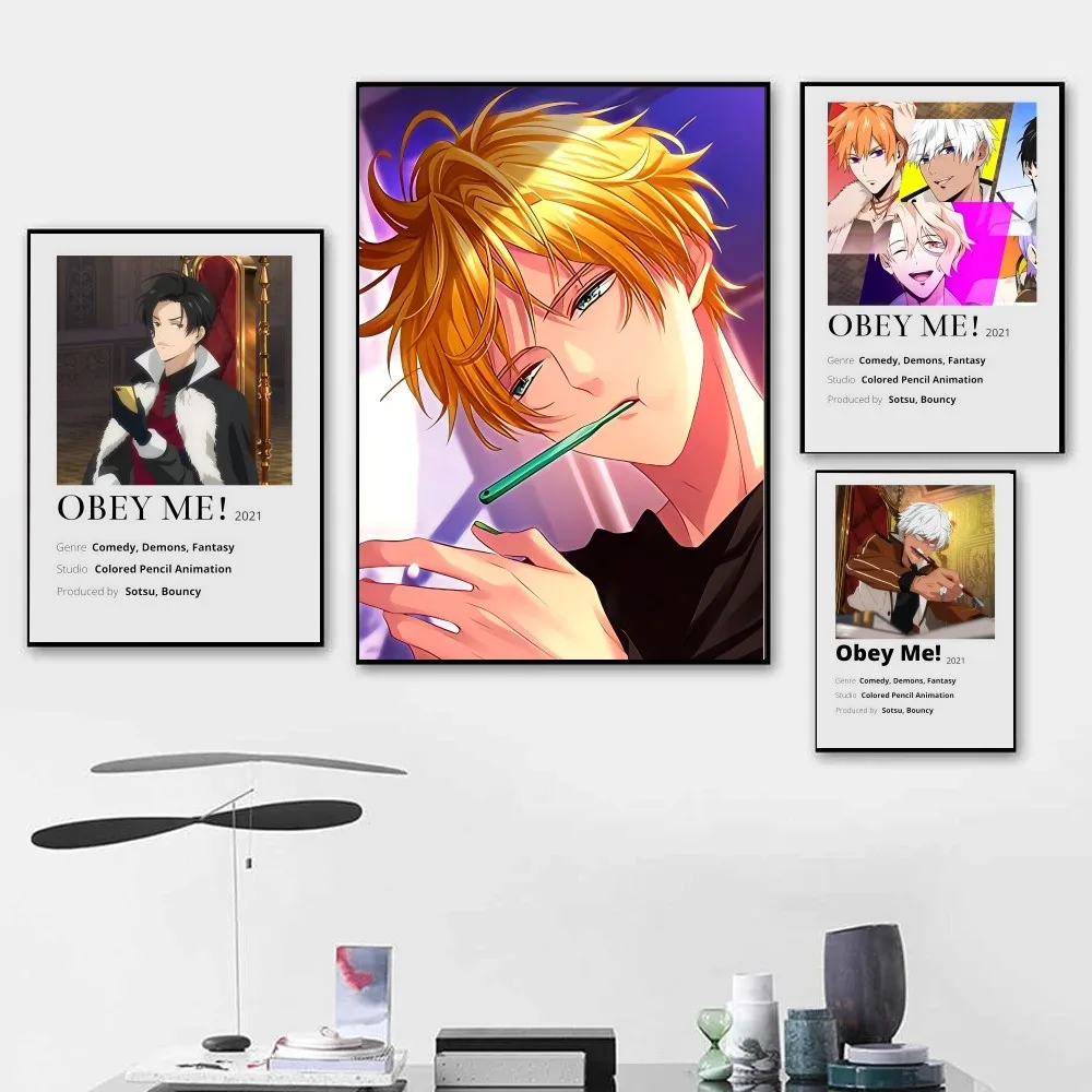 Game D-Obey Me Poster Kraft Paper Vintage Wall Art Painting Study Aesthetic Small Size Stickers