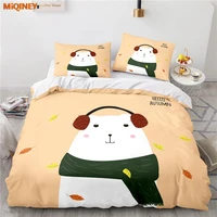 miqiney autumn music bear 3d printed bedding set bed linen children bedclothes duvet cover sets twin full queen king size