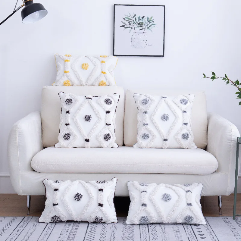 

Ворсовый чехол для подушки в марокканском стиле с геометрическим рисунком, декоративный чехол для дивана, гостиной, спальни 45x4 5 см/30x50 см