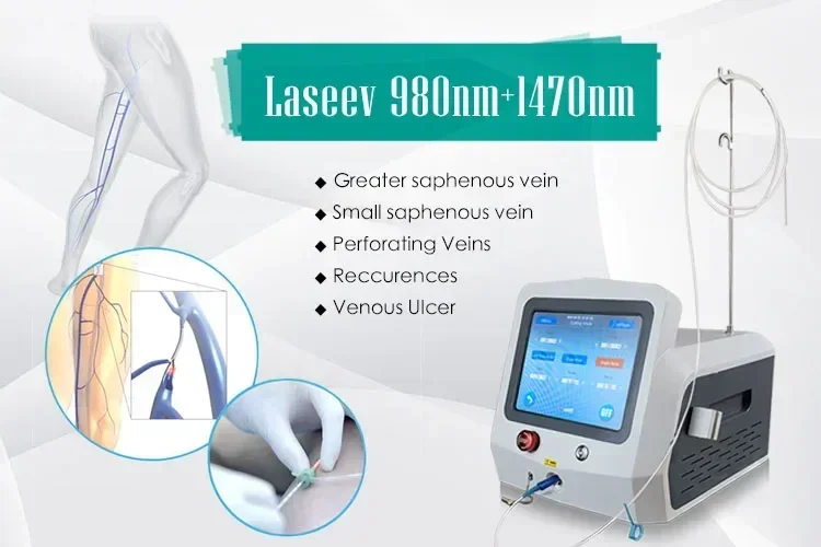Мощный сенсорный экран диодный лазер 980 нм 1470 эндовиновый Evlt абляция варикозного