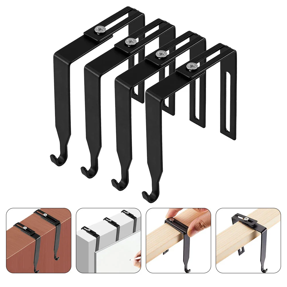 

4 Pcs Clothes Hanger Hooks Adjustable Cubicle Partition No Punching Heavy Duty Hat Home Coat Hanging Holder Iron For