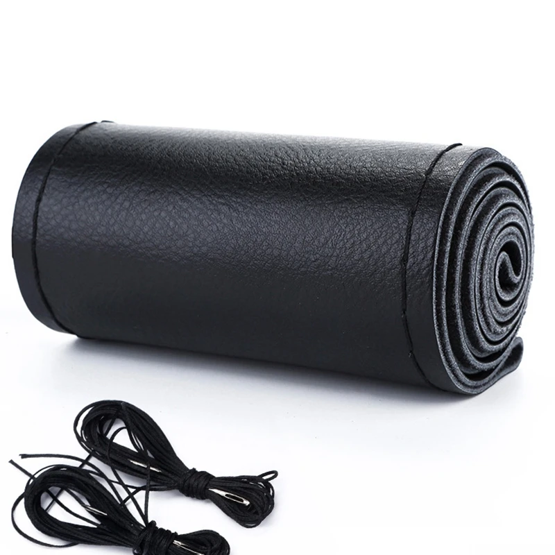 Для диаметра 37-38 см с иглами и нитками Автомобильные аксессуары Универсальный ручной шитье Из микрофибры кожа Рулевое колесо Оплетка Крышка