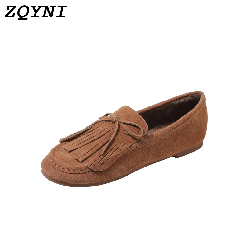 

Autumn and winter women's flat sports shoes Leather flat shoes Brand warm winter