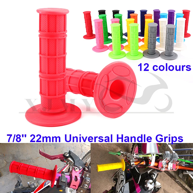 

7/8'' 22mm Universal Motorcycle Grips handle Grip Rubber For Kawasaki ZX6R ZX7R ZX10R ZX14R ZX12R KX 65 85 125 250 KLX 125 250