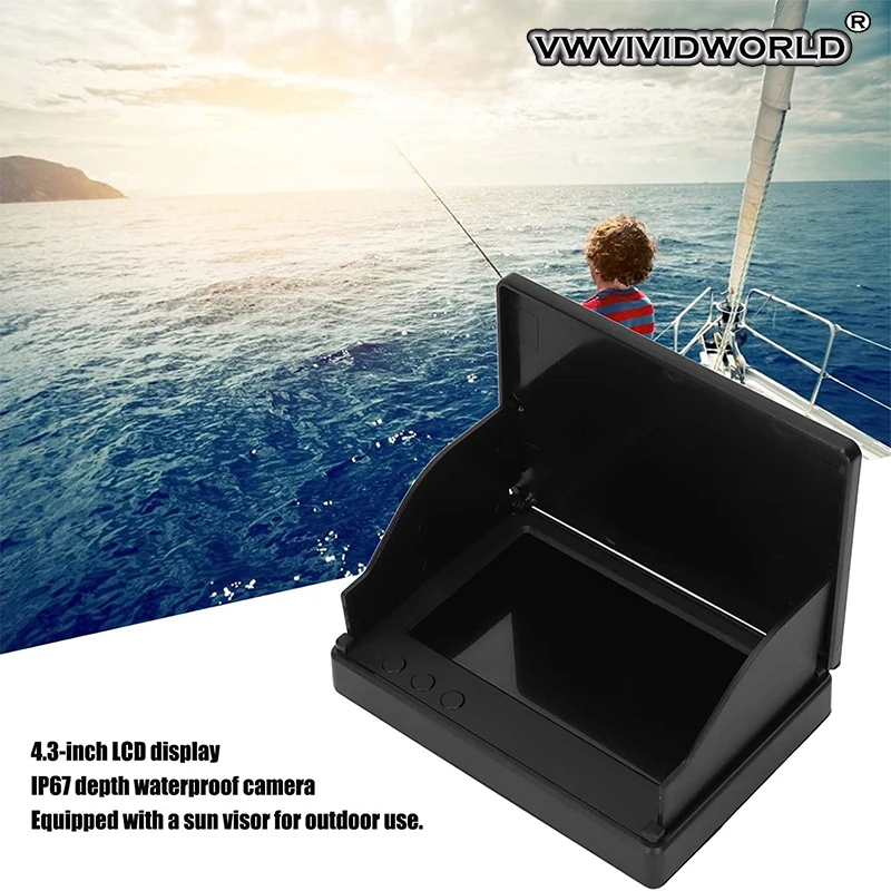 VZb Fish Finder LCD 5.0/4.3 Inch Display Underwater 220° Fishing Camera  Waterproof IPS 1080P 9 Hours Endurance Night Vision 2