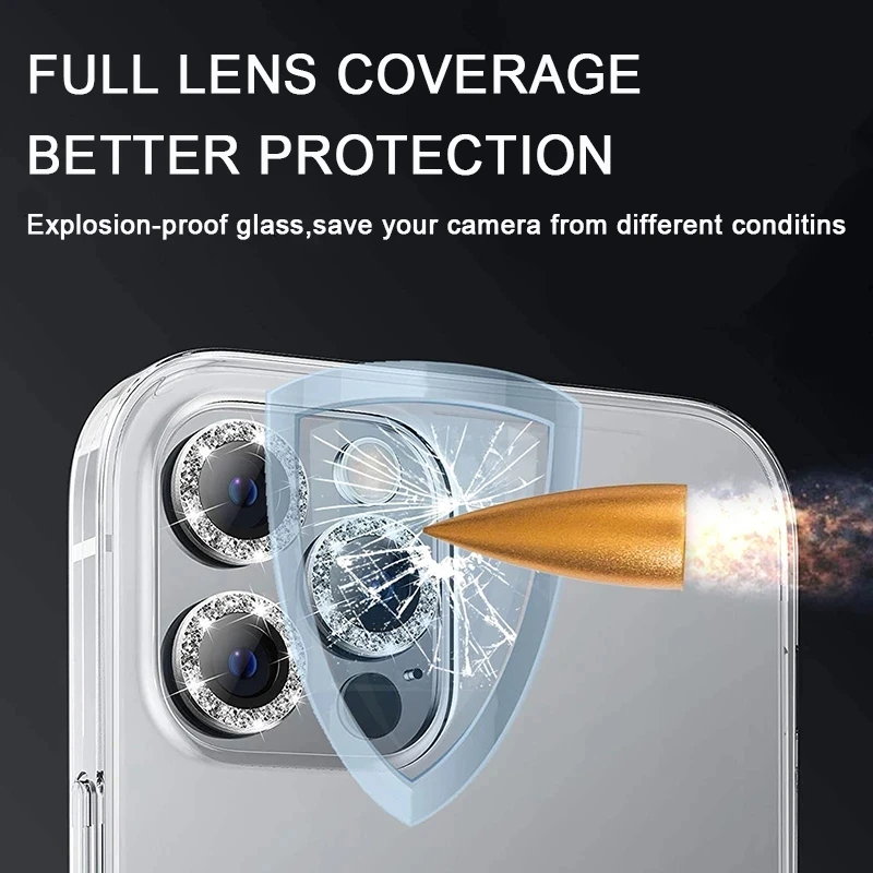 Camera Lens Protector for IPhone 14 13 12 11 Pro Max Metal Ring Protector Lens Flim for IPhone 12 13 Mini 14Plus 14Pro Max Glass