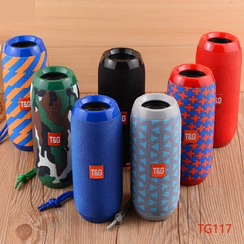 

T&G TG117 Portable Bluetooth Speaker Wireless Bass Column Waterproof Outdoor USB Speakers Support TF Card Subwoofer Loudspeaker