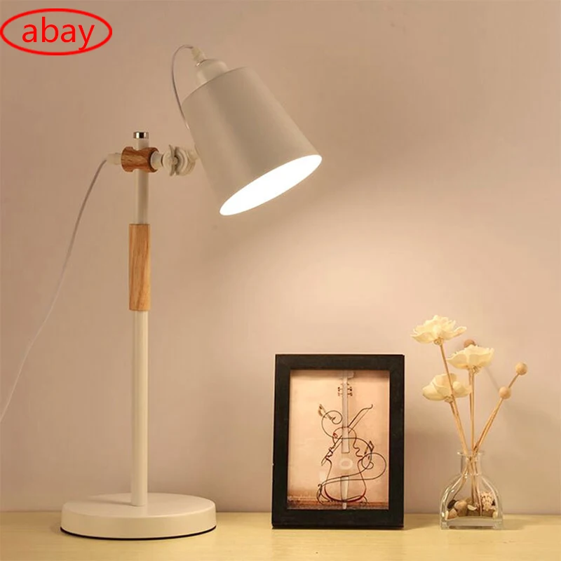 Современные настольные лампы черные и белые для детей прикроватная тумбочка