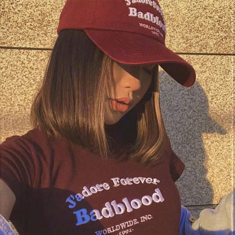 Badblood Baseball Cap for Men and Women Fashion Embroidery Hat Cotton Soft Top Cap Casual Retro Snapback Hats Brand Designer Cap