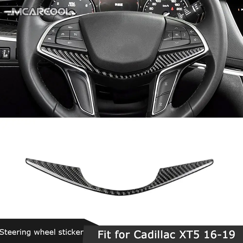 

Наклейка из углеродного волокна для украшения руля, автомобильный аксессуар для Cadillac XT5 XT6 2016 2017 2018 2019