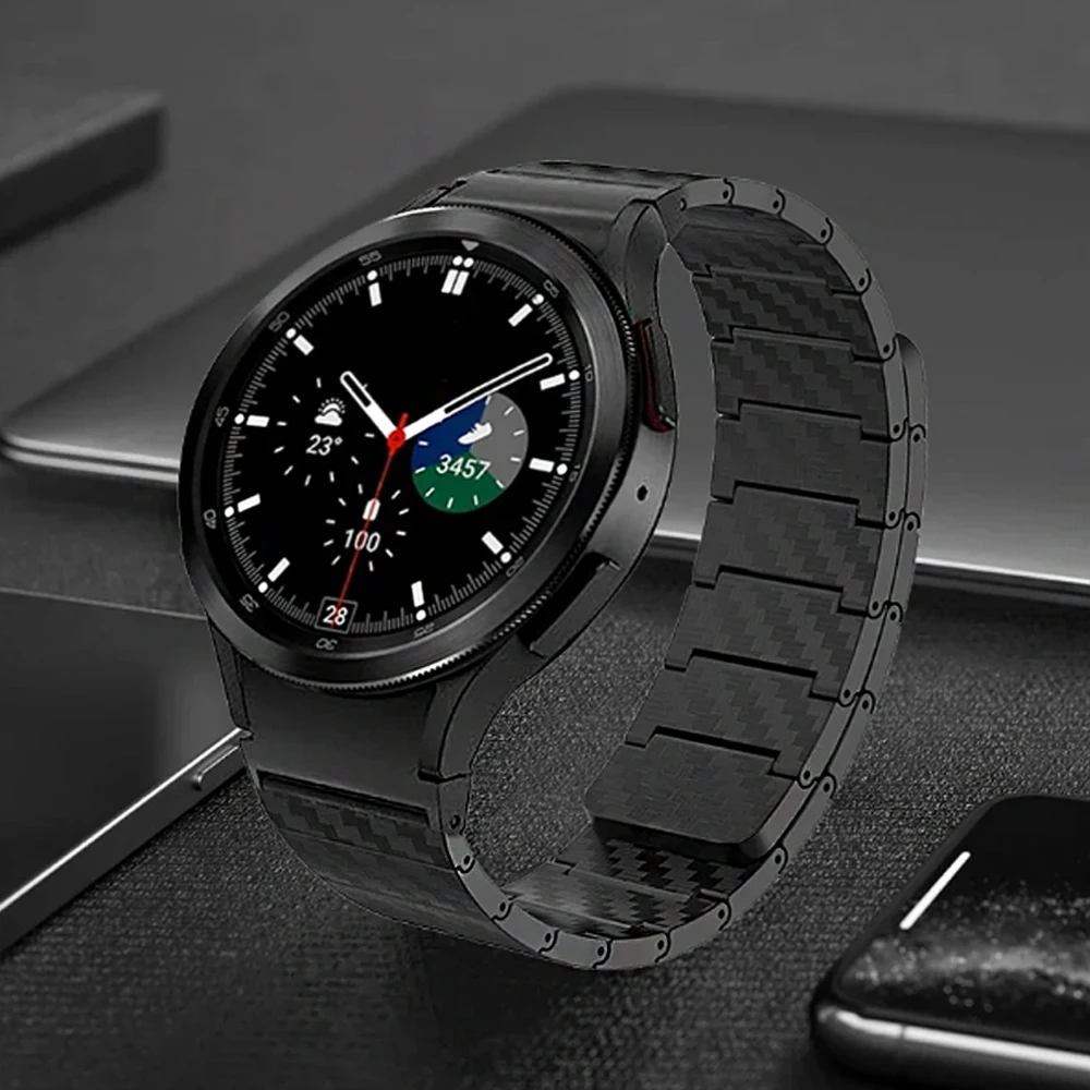 Ремешок из углеродного волокна для Samsung Galaxy Watch 6 5 40 мм 43 браслет с магнитным