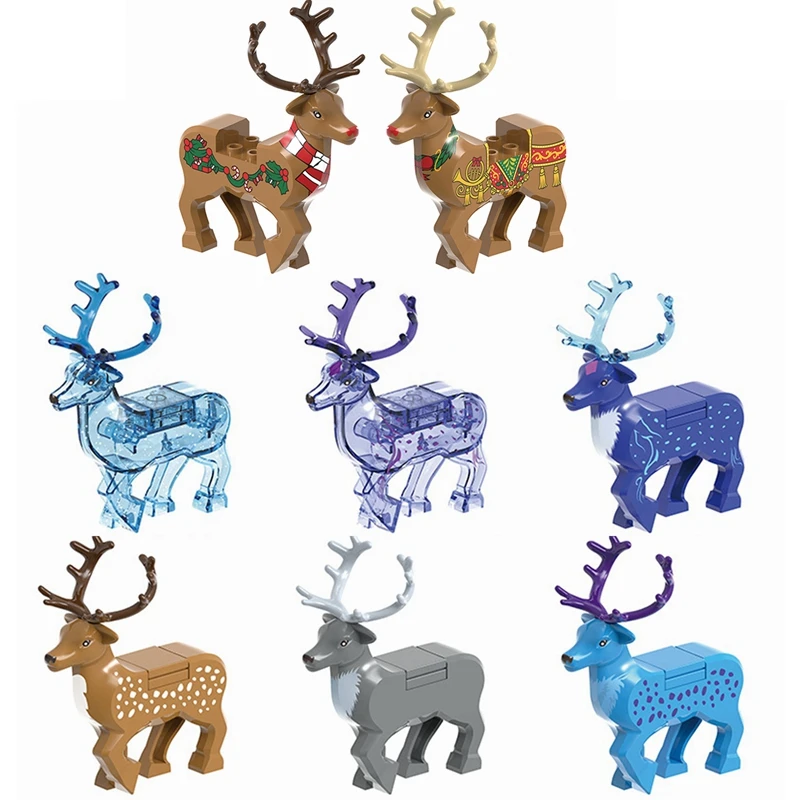 

Christmas Gifts Animals Building Blocks Christmas Elk Reindeer Deer Figures Toys For Children Kids Gifts Xmas Toy Animals Block