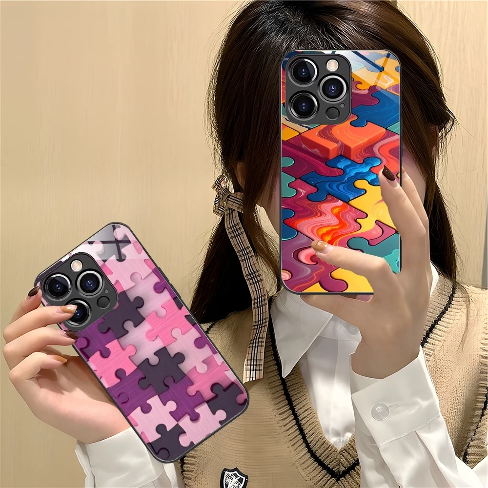 Puzzle Pretty Fashion Чехол для мобильного телефона iPhone 16 15 14 13 12 11 X XR XS 8 Pro Max Plus Mini PC