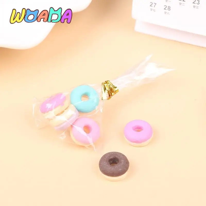 

6Pcs Dollhouse Miniature Macaron Candy Model Kitchen Food Accessories For Doll House Living Scene Decor Kids Pretend Play Toys