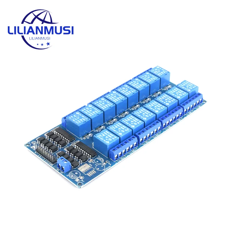 16 way relay 5/12v module with optocoupler protection isolation intelligent switch control board with LM2576 power supply