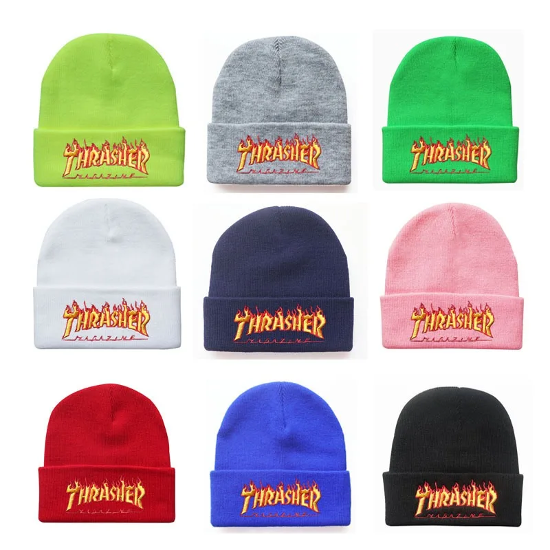 

Hat Beanies Fashion Flame Thrash Letter Embroidery Knitted Hat Men And Women Winter Hat Wool Hat Cold Hat