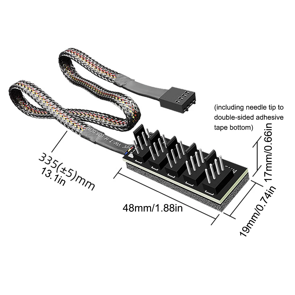 

33,5 см от 1 до 5 4-контактный ШИМ-вентилятор, разделитель, адаптер, кулер ЦП, чехол для ПК, вентилятор охлаждения шасси, Удлинительный кабель пит...