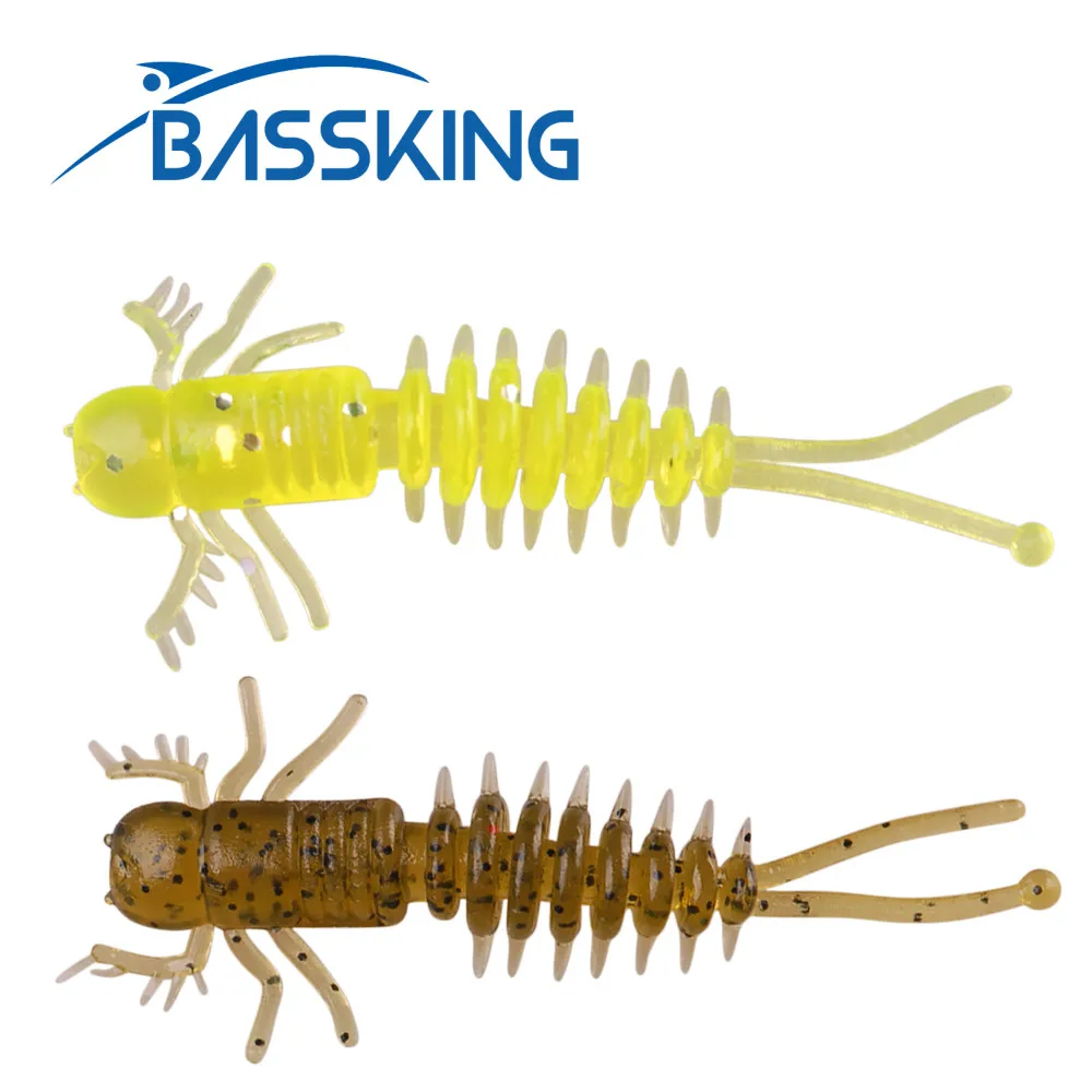 BASSKING Soft Bait 16pcs 45mm 0.7g Fishing Lure Pesca Artificial Plastic Bass Pike Wobbler Saltwater Worm Swimbait