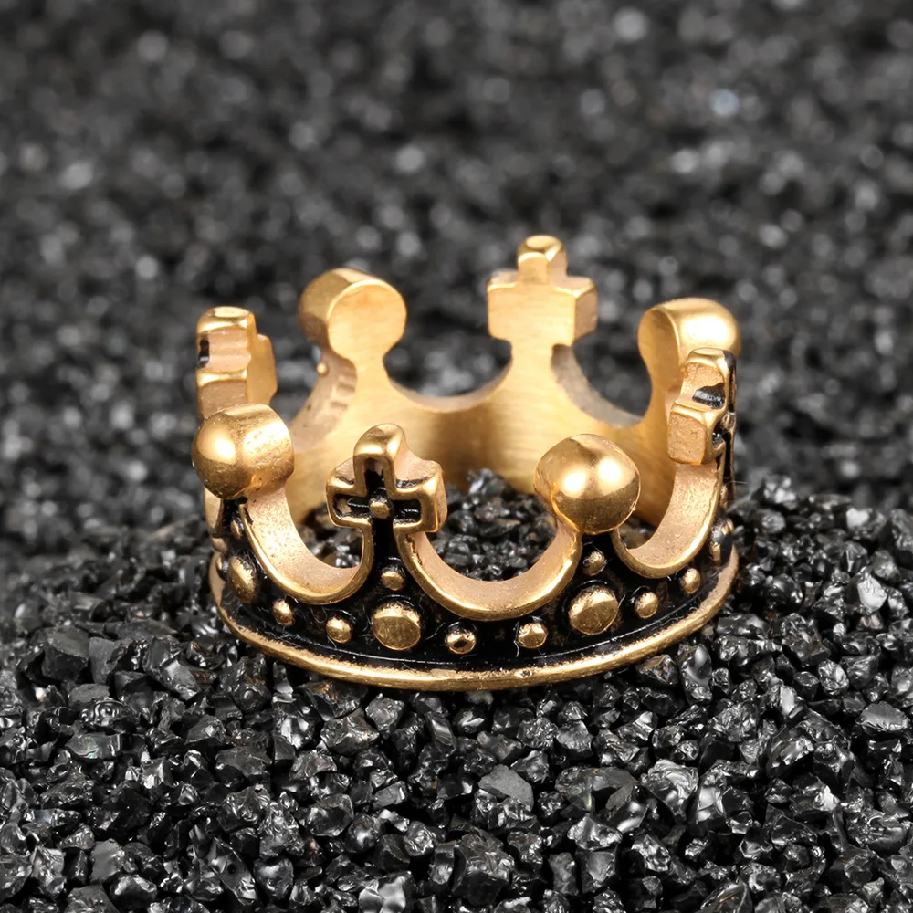 

316L Stainless Steel Vintage Royal Crown Man Men Rings Punk Rock Hip Hop Creativity for Male Boyfriend Jewelry Accessories Gift