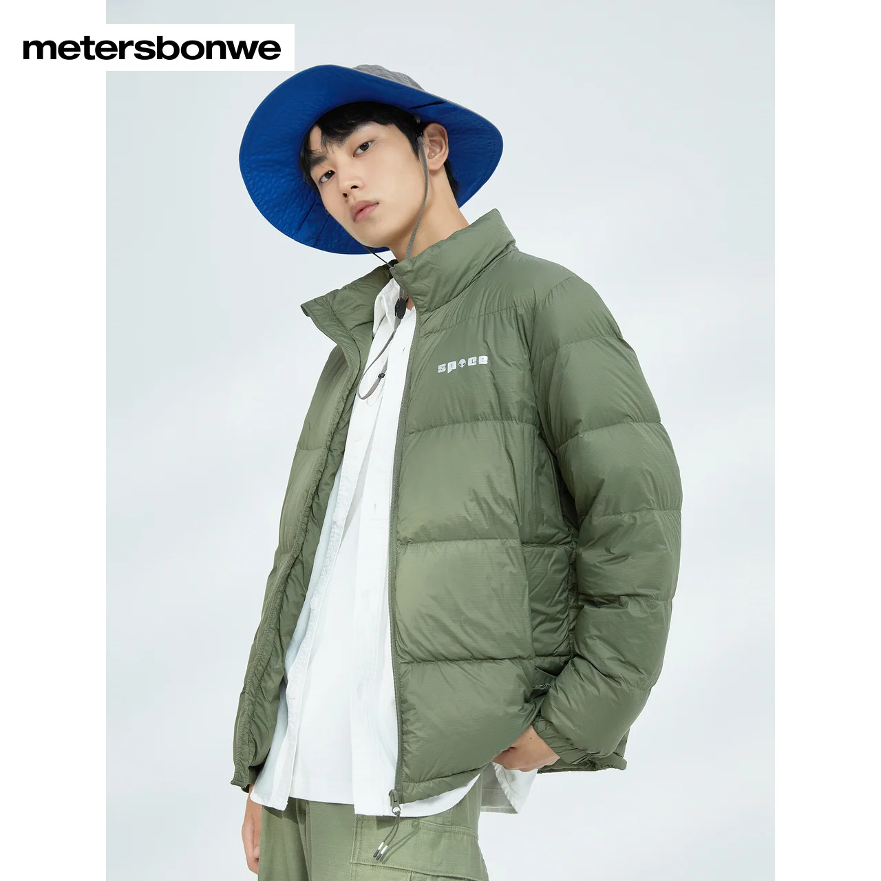 Metersbonwe Graphene Fabric Warm Down Wear For Men 90% Gray Duck Down Stand Collar Solid Color Warm Wear Fit Winter Down Coats