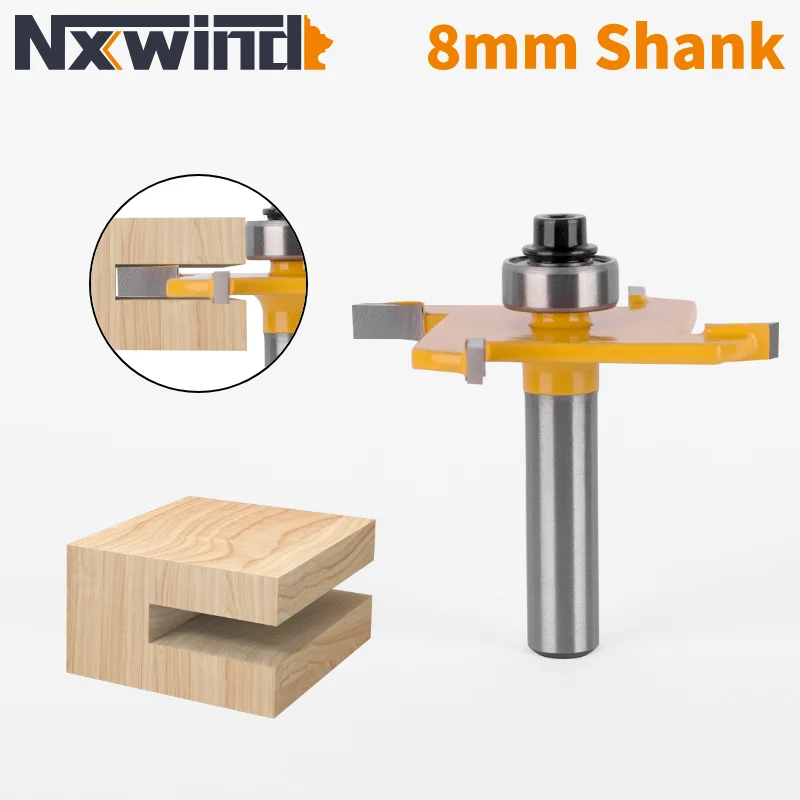 

NXWIND 8MM Shank Z4 "T" Type Slotting Bit Router Bit Woodworking Milling Cutter For Wood Bit Face Mill Carbide Cutter End Mill