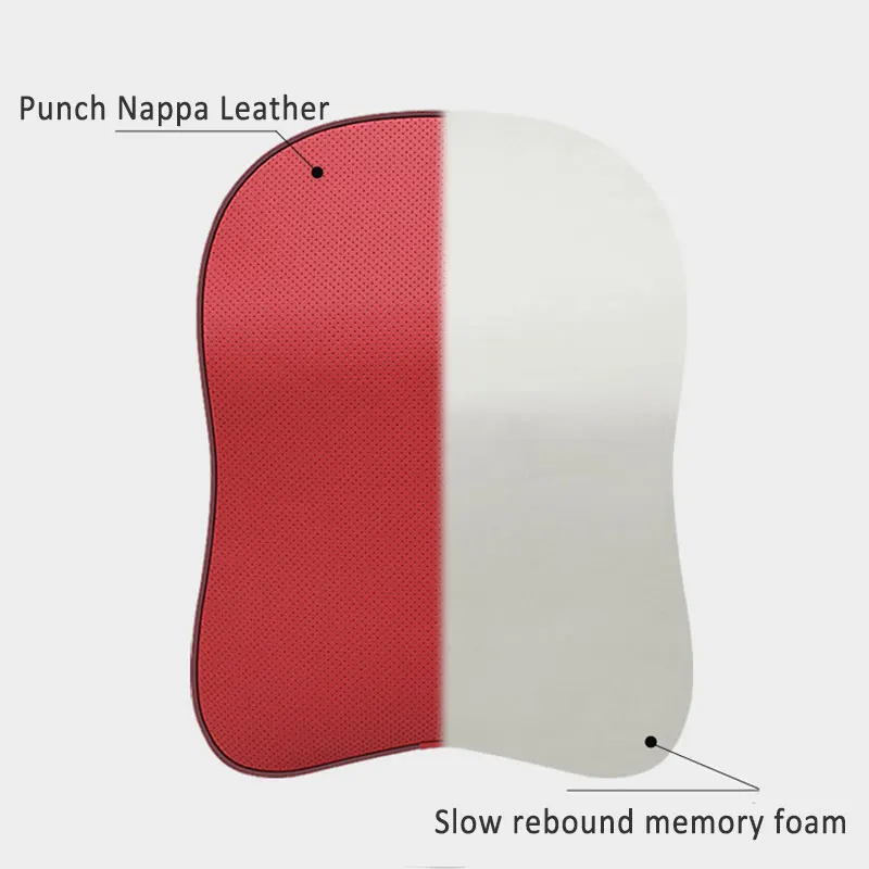 Фото Подголовник из пены с эффектом памяти, 3d-подушка из кожи наппа для шеи в машину, для облегчения боли в автомобиле, для путешествий, для поддержки шеи №4