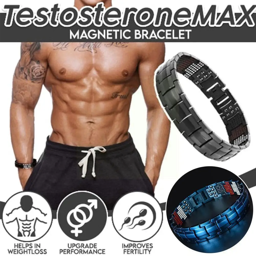 

Мужской Магнитный Браслет, стальные съемные браслеты, ионный магнит для лечения мужской t-образной вены, Многоточечные Энергетические Брас...