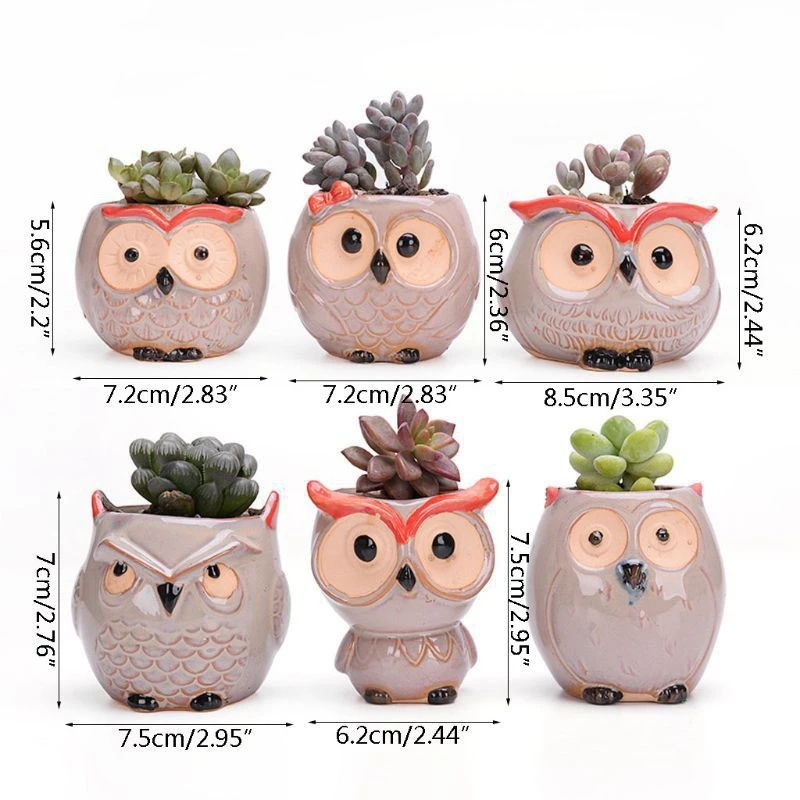 Wholesale Cute Mini succulent plant Owl Flowerpot Wholesale Cheap Flower Pots Ceramic