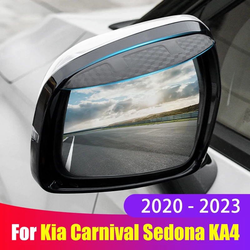 

Car Rearview Rain Eyebrow Guard Cover Side Door Mirror Visor Shield For Kia Carnival Sedona KA4 2020 2021 2022 2023 Accessories