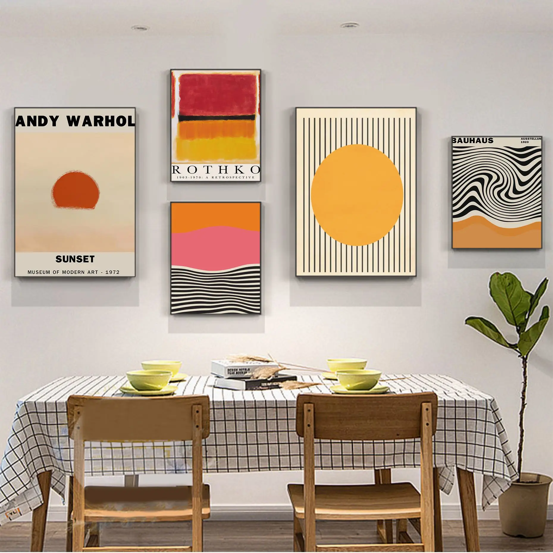 

Abstract Yayoi Kusama Wall Art Matisse Mark Rothko Movie Sticky Posters Fancy Wall Sticker For Living Room Bar Decoration Decor