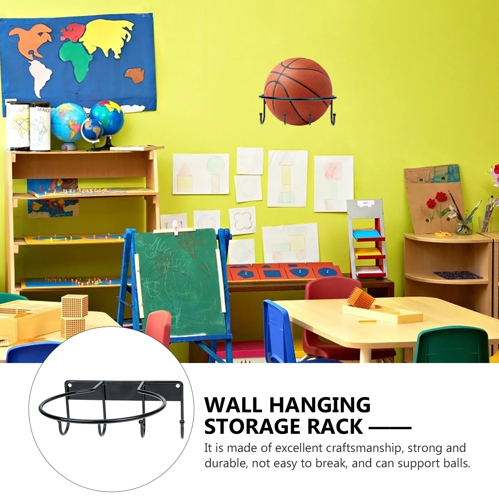 Стеллаж для хранения футбола держатель регби железные кронштейны спортивный