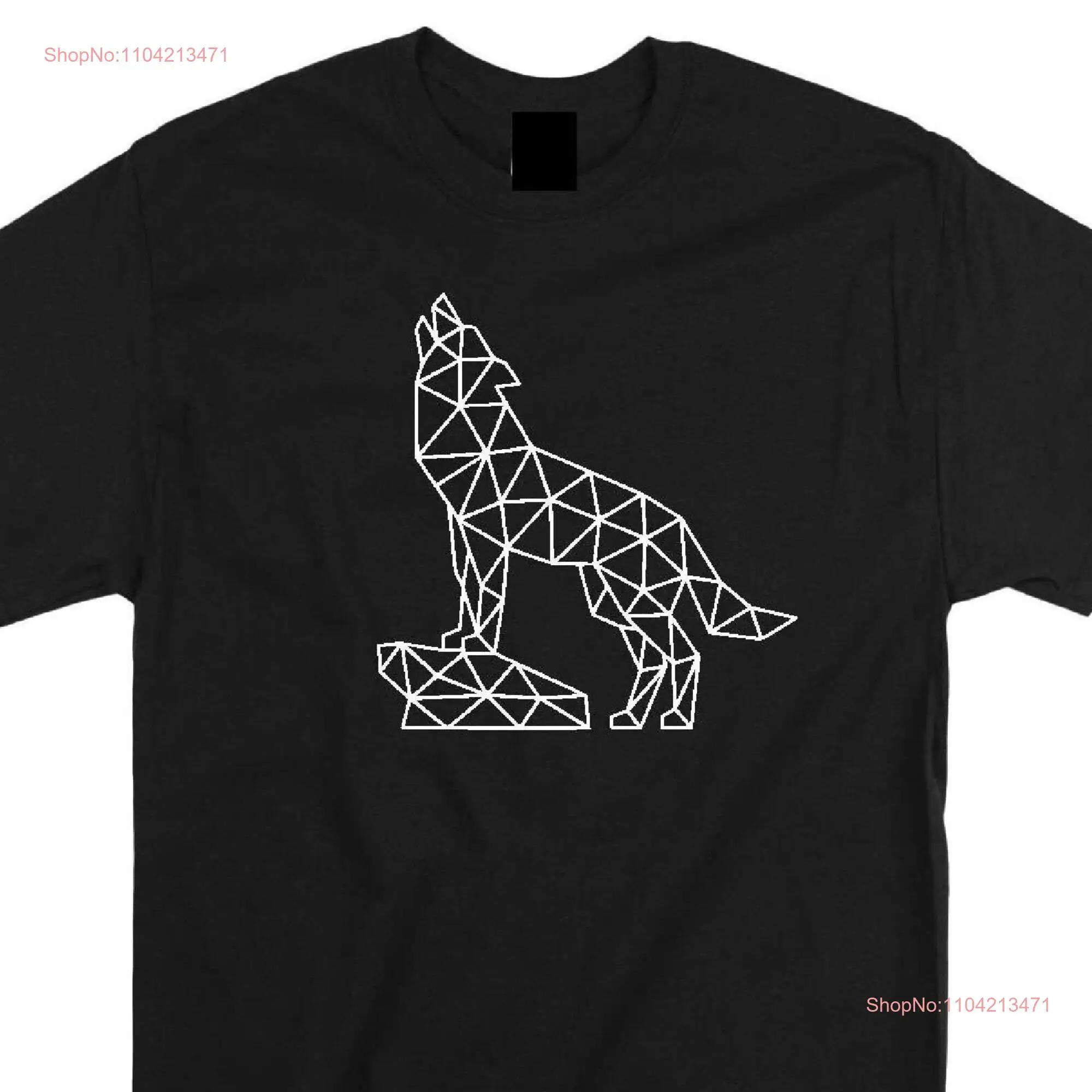 Футболка с геометрическим волком большой волнистый принт любитель животных