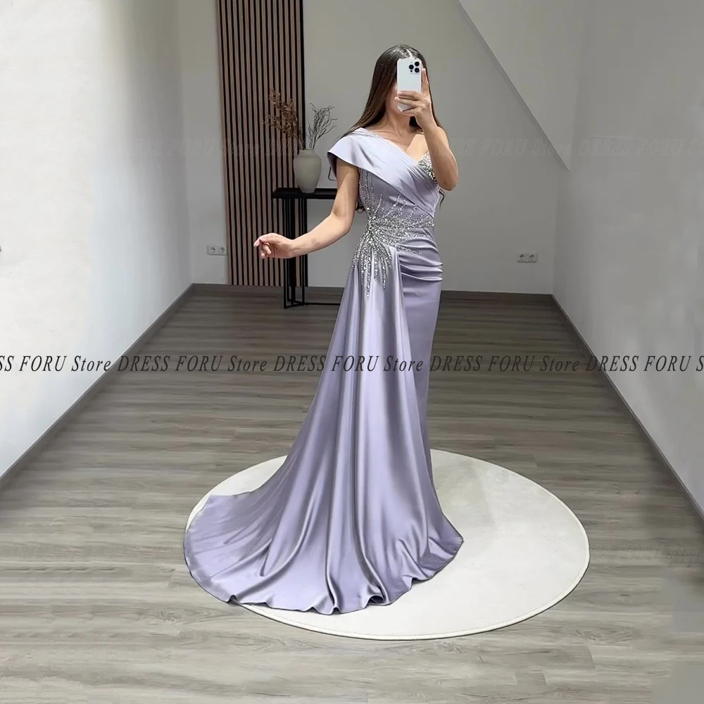 

Gorgeous Satin Prom Dress With Glitter Sequin Applique Mermaid Wedding Party Gown Sweep Train Saudi Pageant 2023 Gala Vestidos