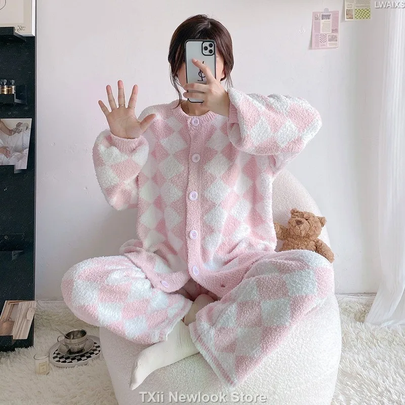 Пижама TXii Newlook с бриллиантами Женская осенне-зимняя мягкая удобная утепленная