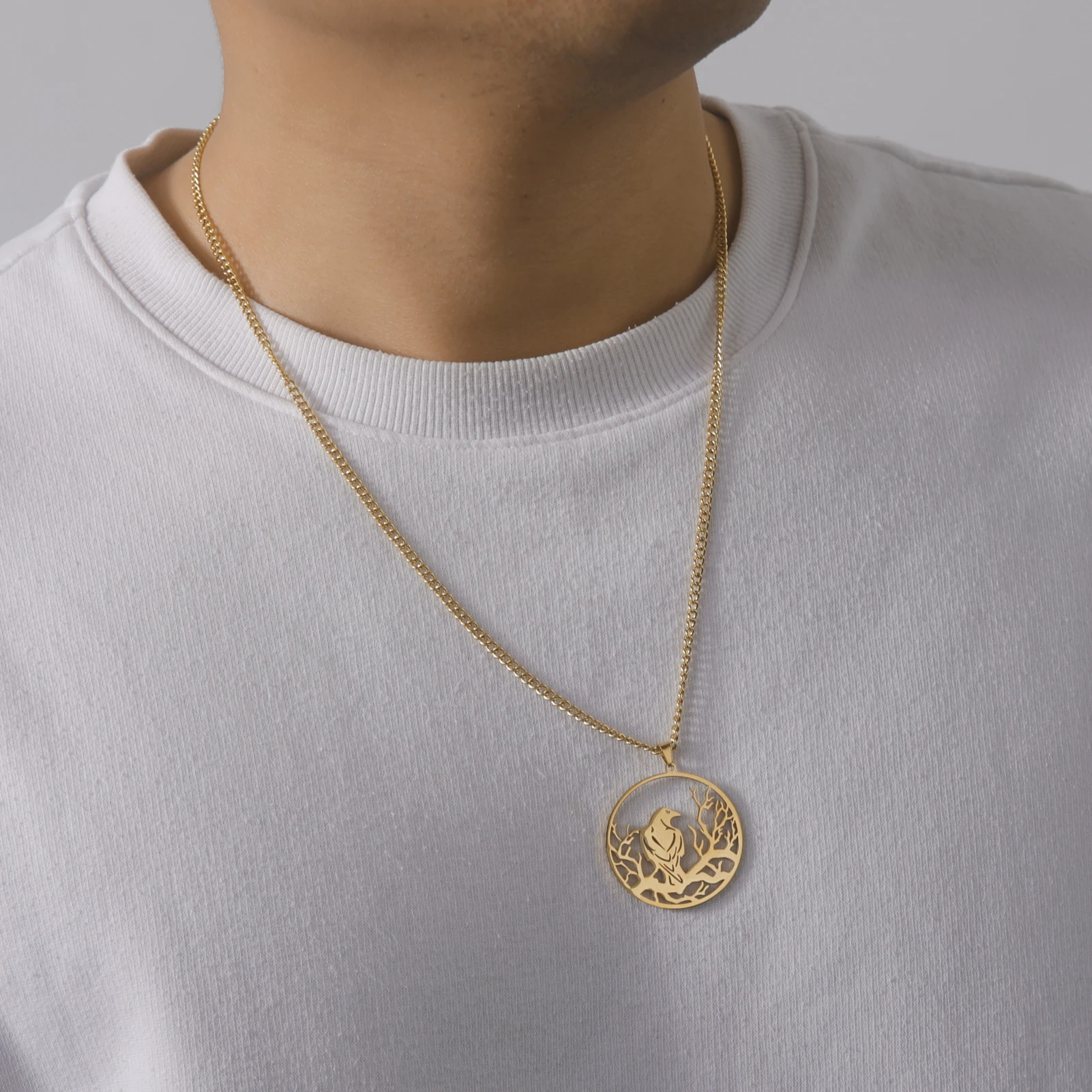 Ожерелье с кулоном в виде птицы вырезами колье из нержавеющей стали