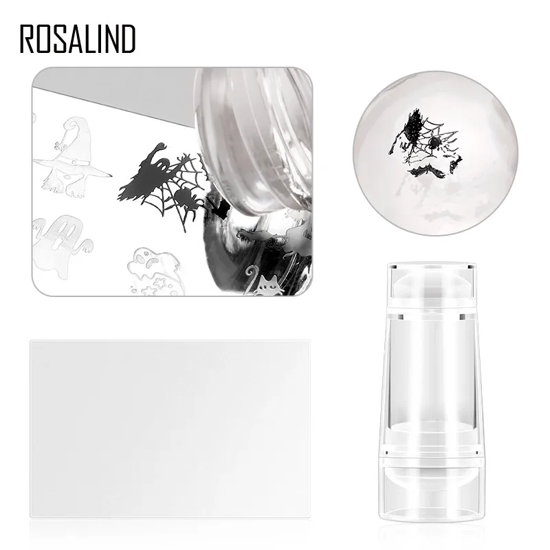 

ROSALIND Silicone Nail Stamper With Scraper Double-Side Head Design Nail Art DIY Decoration Stamping Pattern Need Polish Gel