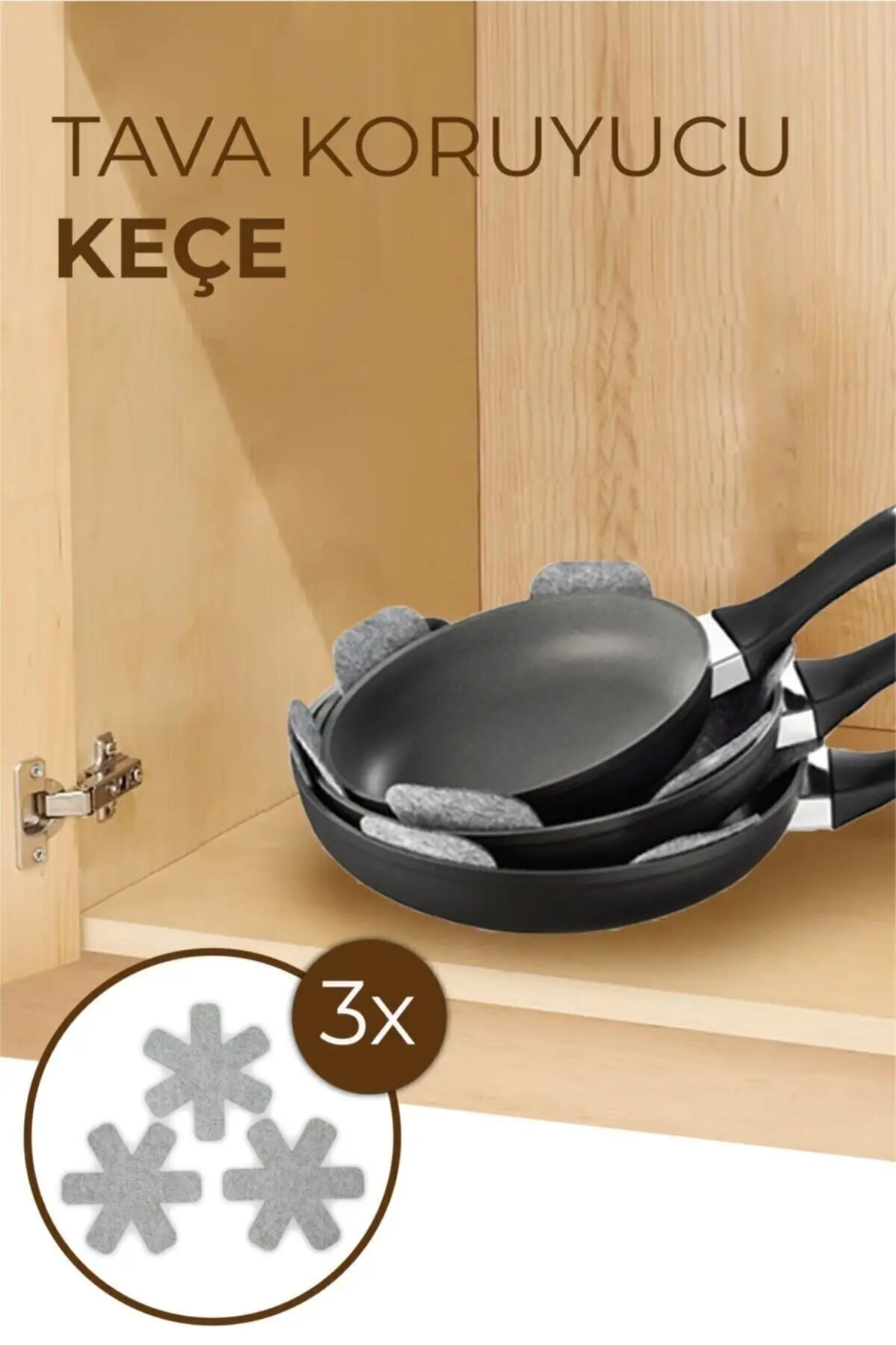 

Derya Ceyiz 3 Piece Cookware Pan Protector Scratchproof Felt