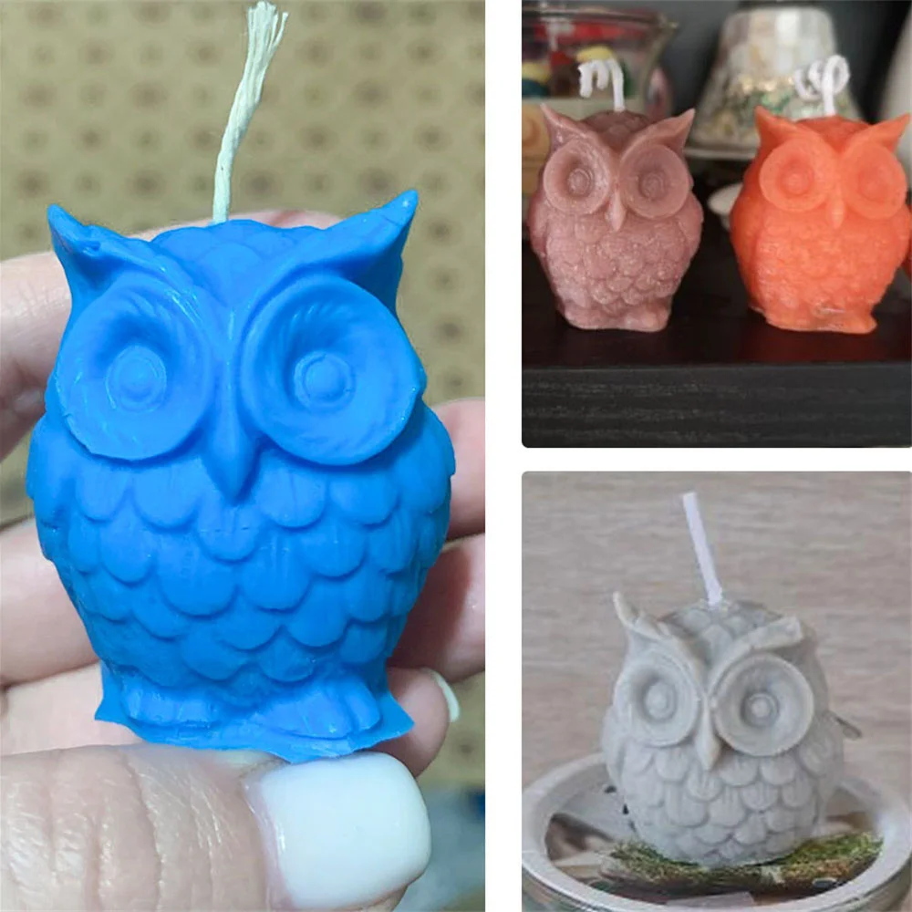 

Owl Silicone Candle Mold DIY Aromatic Candle Wax Plaster Gypsum Crafts Handmade Soap Making Tool 3D Owl Resin Epoxy Mould