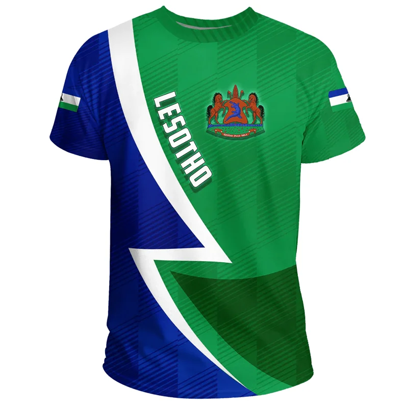 Футболка с 3D-принтом The RepublicOf Lesotho Map Flag Lesotho Герб Графические футболки с короткими рукавами Винтажная мужская одежда Топ (art.: 3920cbf83a4e6) - 3920cbf83a4e6