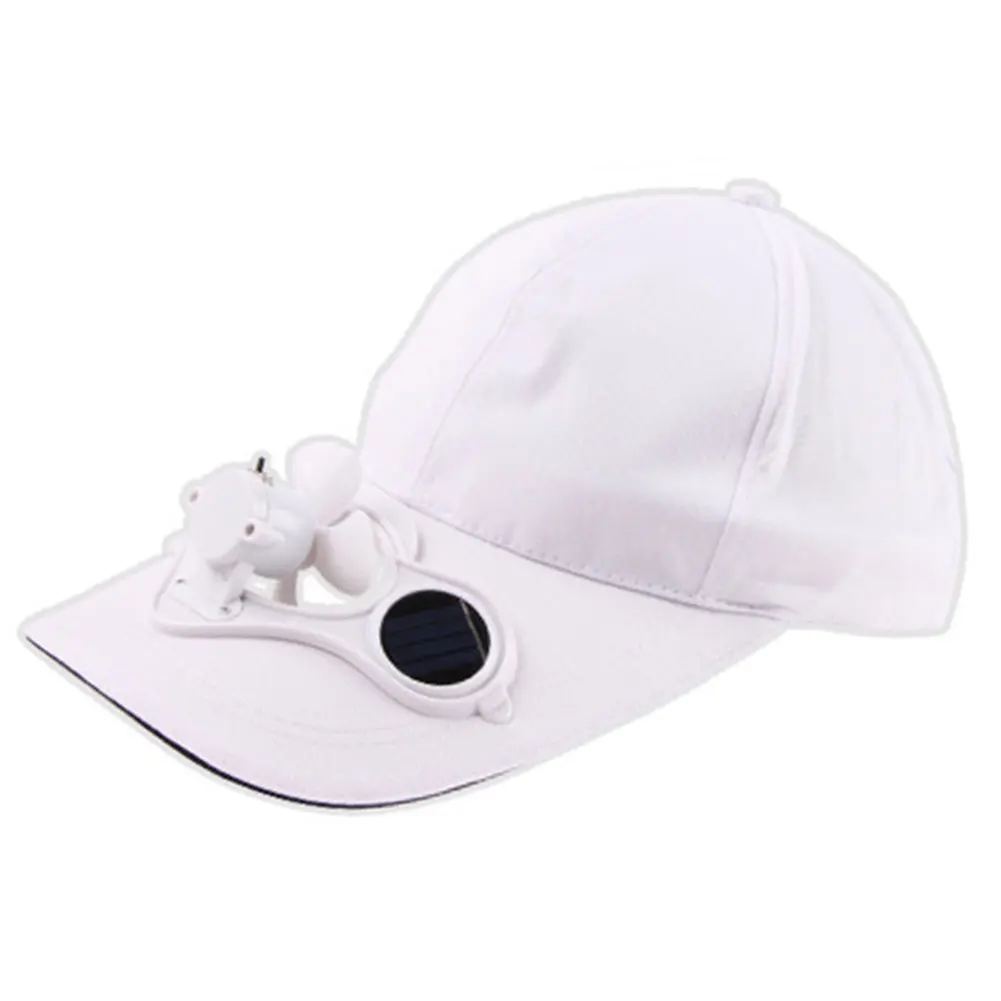 

Men Women Sun Protection Camping Solid Traveling Solar Power With Cooling Fan Outdoor Adjustable Gift Switch Baseball Hat Summer