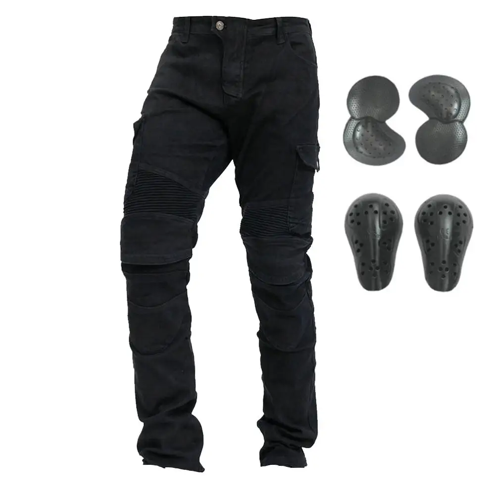 Upgrade Motocross Racing Trousers Off Road Armor Protective Pants Motorcycle Riding Pants Moto Pantalon Jeans With Knee Hip Pad