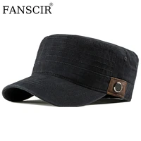 classic vintage flat top hats for men washed fashion luxury border guard tactical military baseball cap winter warm adjustable