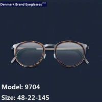 denmark brand designer glasses frames men women vintage round titanium eyeglasses screwless spectacle myopia eyewear optics 9704