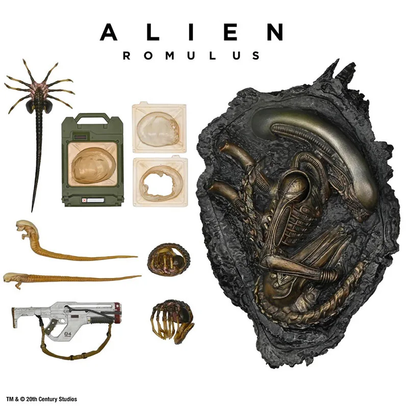 Фото Фигурка Neca Alien Romulus Xenomorph, 10 дюймов, полностью подвижная, с набором аксессуаров, для коллекционеров научно-фантастических фильмов и для демонстрации №2