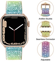 bling band compatible with applewatch bands 38mm 42mm women glitter silicone watchstrap accessories compatible with iwatchseries