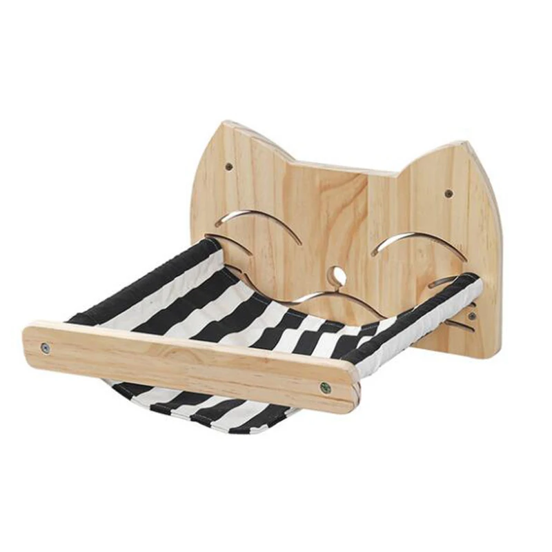 

Wall-Mounted Wooden Cat Beds Cat Hammock Cat Scratching Climbing Ladder Stairs Pet Furniture Kitten Wall Shelf Cat Perch Rack
