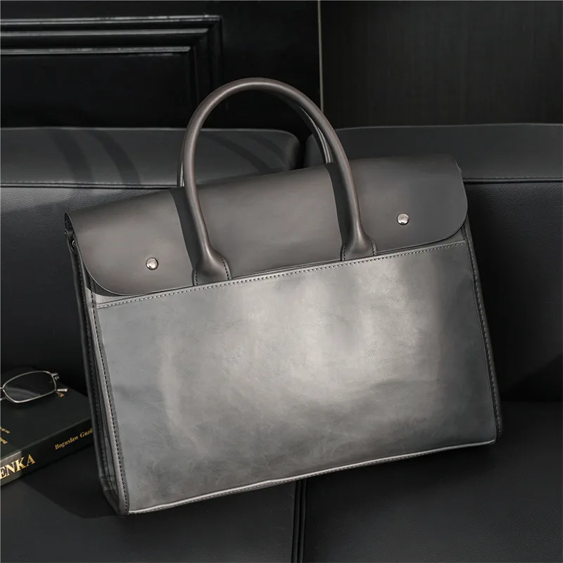 

Briefcase Men Computer Shoulder Bag Luxury Men's Messenger Handbag Large-capacity Retro Bags Briefcase Leather Business Matte
