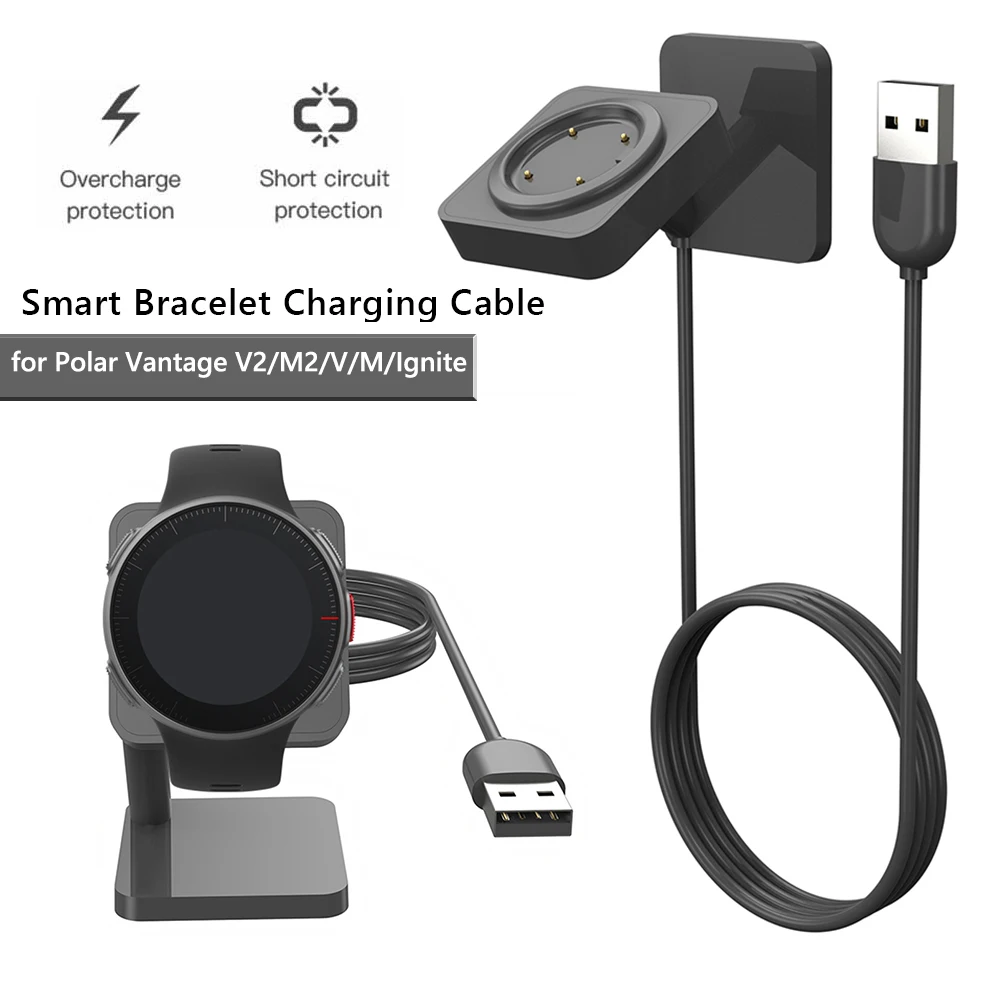 

1m Charging Cable Smart Watch Accessories USB Magnetic Charger Dock Cord Replacement for Polar Ignite/Ignite 2/Grit X/Grit X Pro