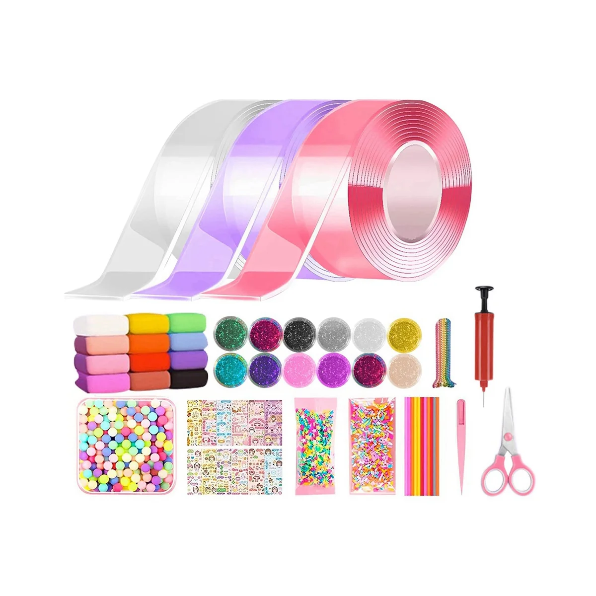 

Nano Tape Kneading Blowing Bubble Full Set Nano Tape Double-Sided Tape Paste Blowing Bubble Toy Sticker