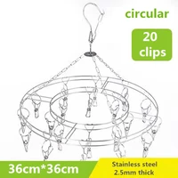 multifunctional round square household stainless steel clothes hanger multi clip socks underwear clip